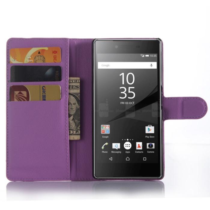 A-One Brand - Plånboksfodral till Sony Xperia Z5 Premium - Lila
