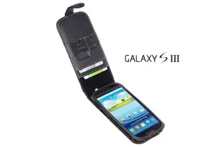 OEM - Exklusiv Äkta Läder flip mobilväska till Samsung Galaxy S3 i9300