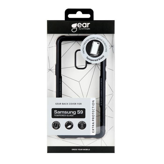 GEAR - GEAR Mobilskal med Tempererat Glas Svart Samsung S9