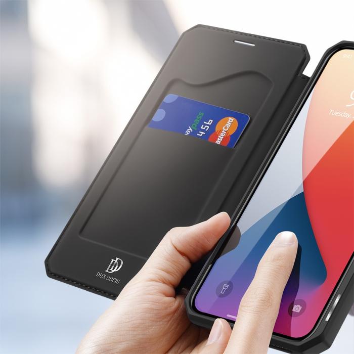 UTGATT1 - Dux Ducis Auto-absorbed Läder Plånboksfodral iPhone 12 Mini - Svart