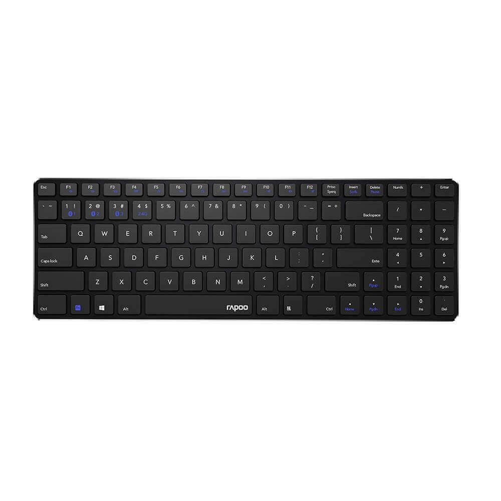 RAPOO Tangentbord E9100M Multi-Mode Trådlös Svart | 2353 | AlltMobil