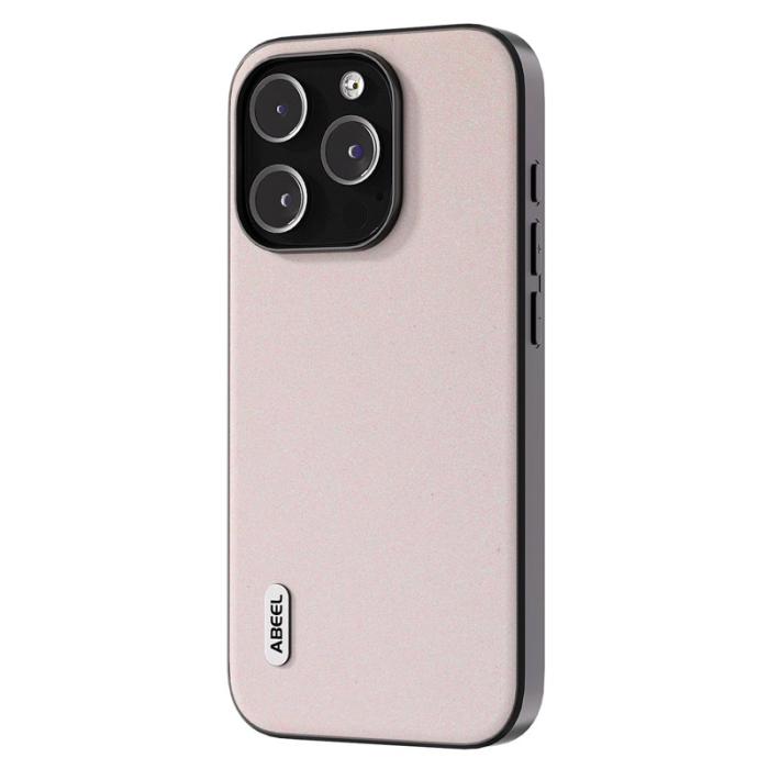 ABEEL - ABEEL Mobilskal till iPhone 14 Pro Max PU Läder Glitter Vit