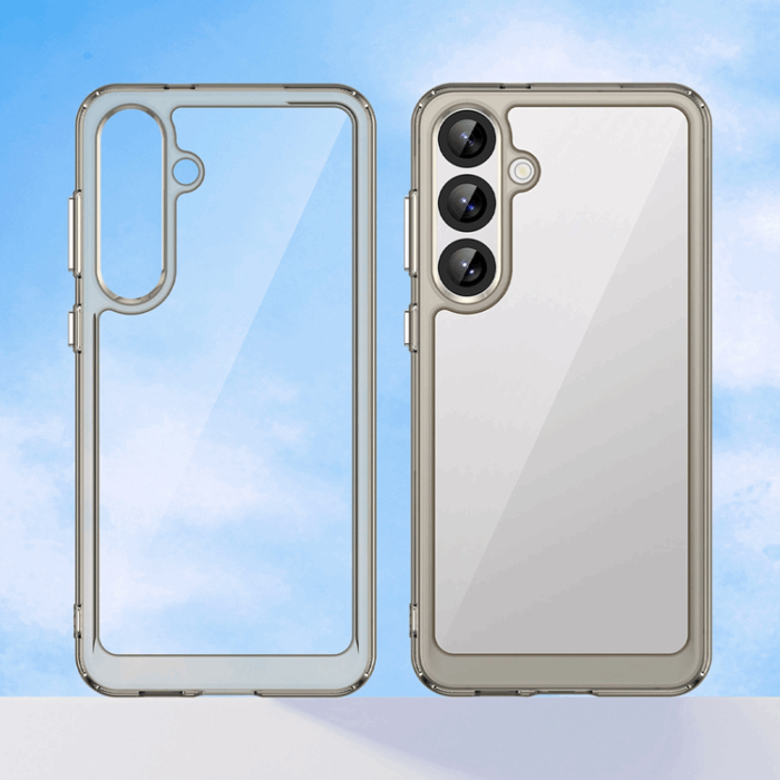 OEM - Galaxy S25 Plus Mobilskal Outer Space med Ram - Transparent/Svart