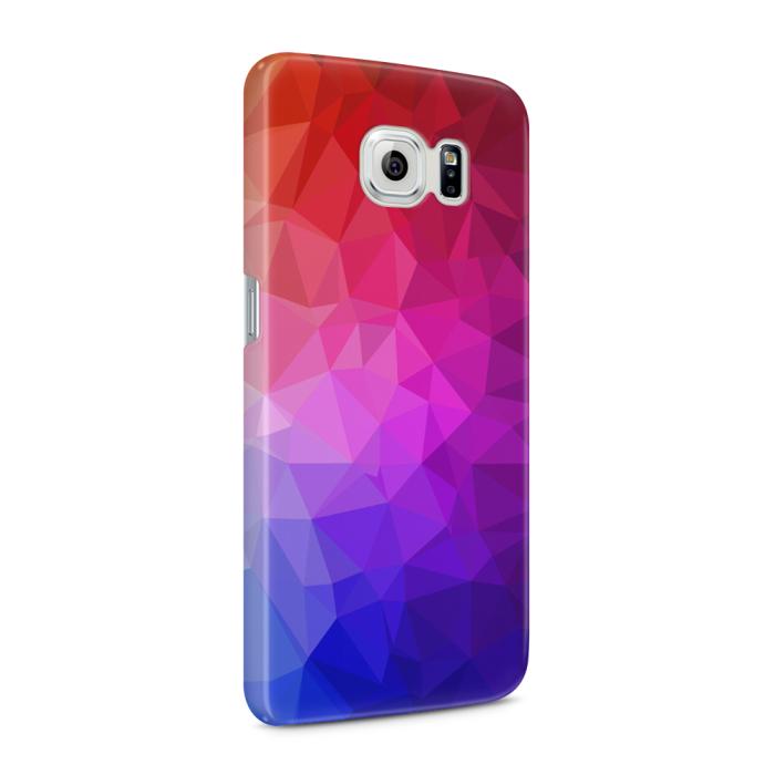 UTGATT5 - Skal till Samsung Galaxy S6 - Polygon - Blå/Lila/Röd