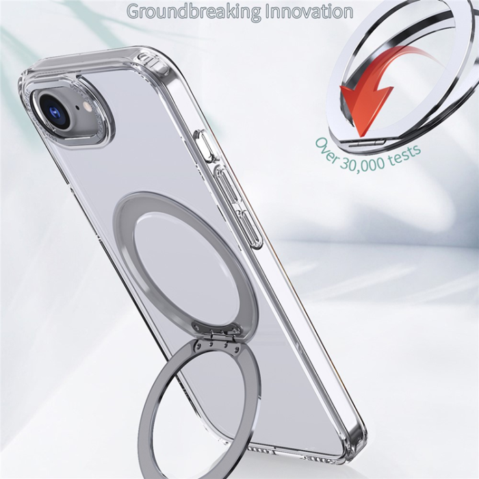 OEM - iPhone 16e Mobilskal MagSafe TPU + Acrylic Kickstand - Transparent