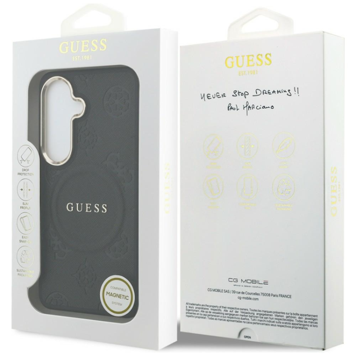 Guess - Guess Mobilskal För Galaxy S26 Plus MagSafe Saffiano Peony Embossed Ring