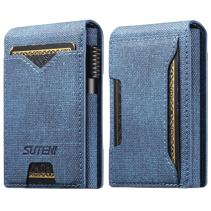 KIGC - SUTENI Korthållare Automatiskt Pop-Up Metall Imprint Jeans