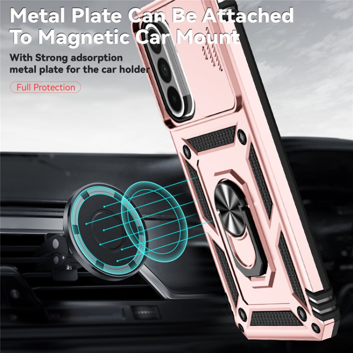 A-One Brand - Galaxy A36/A56 Mobilskal Kickstand PC + TPU - Roséguld