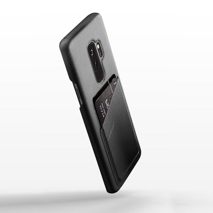 Mujjo - Mujjo läderfodral med kortficka till Samsung Galaxy S9 Plus - Svart