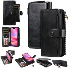A-One Brand - iPhone 17 Plånboksfodral Detachable Zipper - Svart