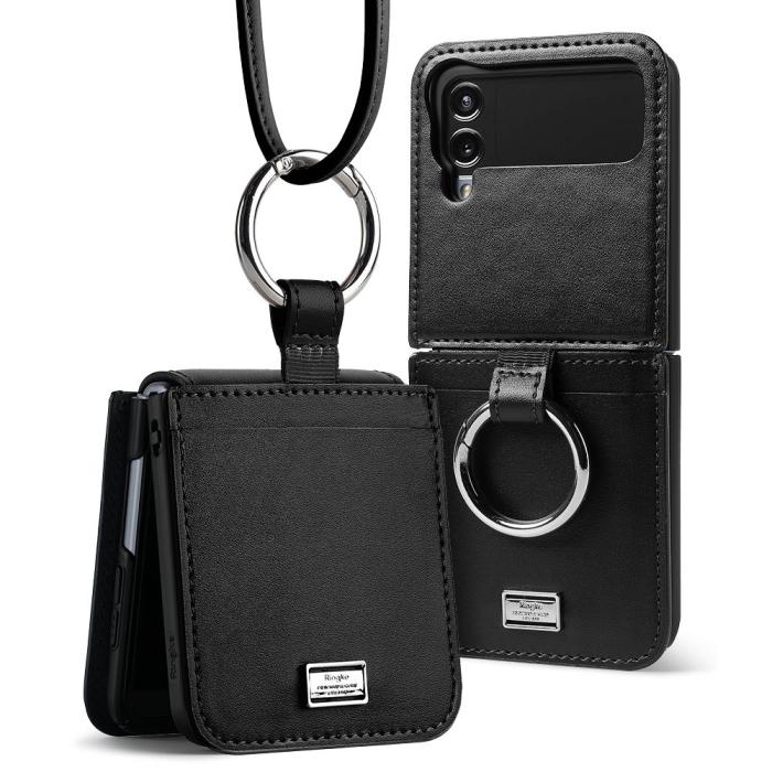 UTGATT - Ringke Galaxy Z Flip 4 Halsbandsskal Signature Folio - Svart
