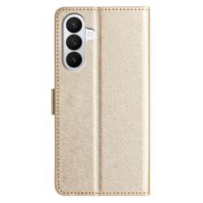 OEM - Samsung Galaxy A37 Pl&aring;nboksfodral Konstl&auml;der Magnetl&aring;s - Guld