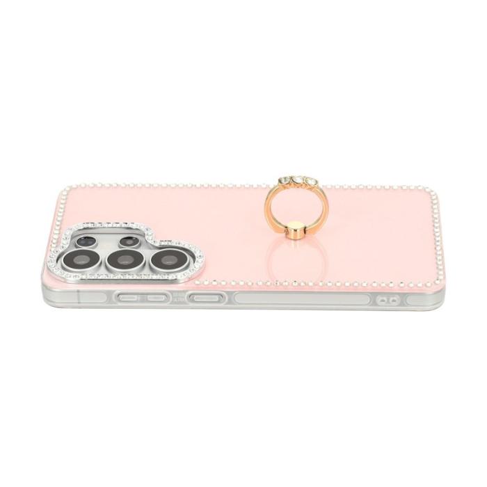 OEM - Mobilskal för Samsung Galaxy S26 Ultra Ring Kickstand Plast Glittrande Ljusrosa