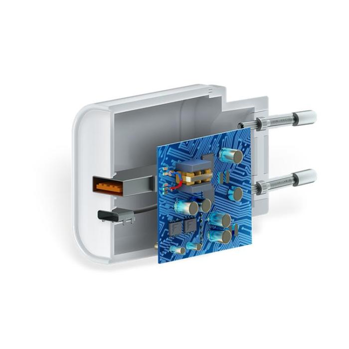 Forever - Forever Snabbladdare 20W 1xUSB-C 1xUSB-A PD QC 3.0 - Vit