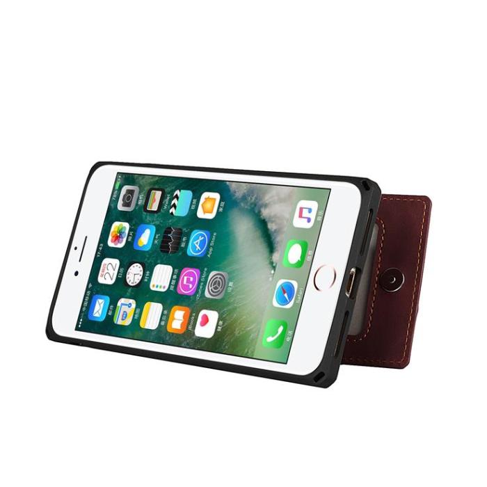 OEM - Skal med Kortplatser till iPhone 7/8 Plus - Brun