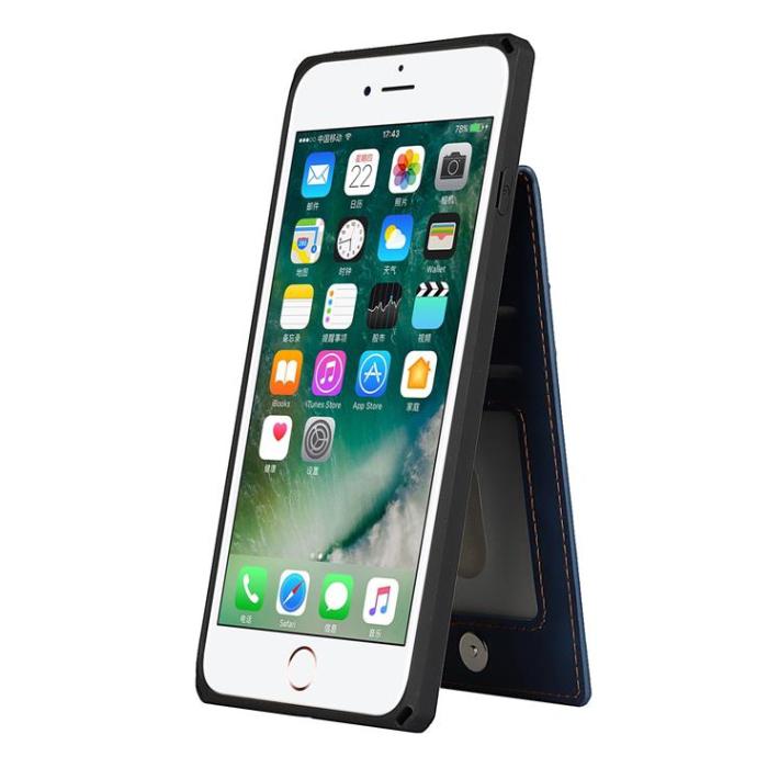 OEM - Skal med Kortplatser till iPhone 7/8 Plus - Blå