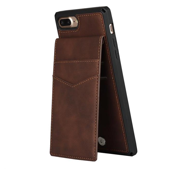 OEM - Skal med Kortplatser till iPhone 7/8 Plus - Brun