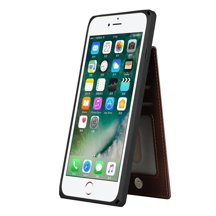 OEM - Skal med Kortplatser till iPhone 7/8 Plus - Brun