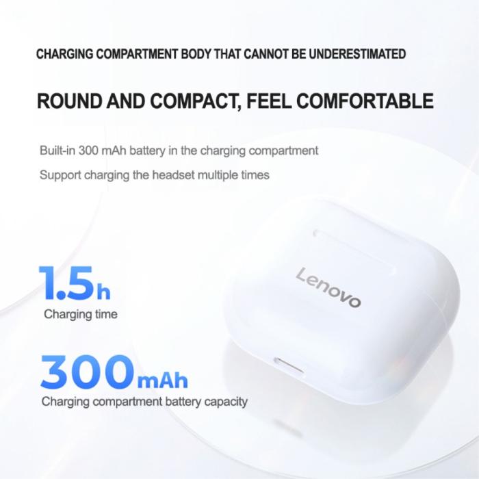 Lenovo - LENOVO LP40 LivePods TWS Bluetooth Trådlösa Hörlurar - Svart