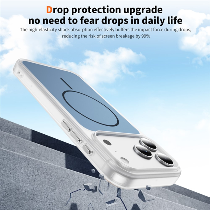 A-One Brand - iPhone 17 Pro Max Mobilskal MagSafe Skin Touch TPU PC - Blå