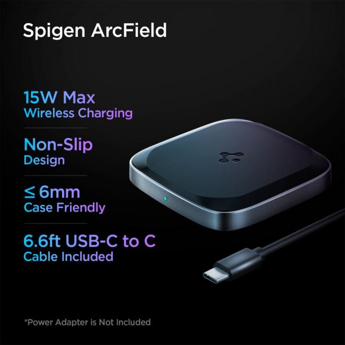 UTGATT - Spigen Powerarc Trådlös laddare 15W - Svart
