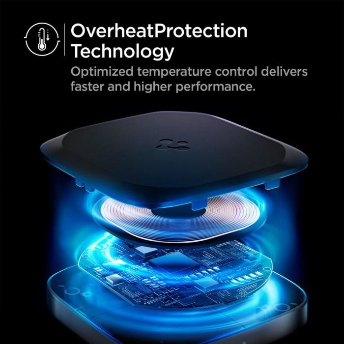 UTGATT - Spigen Powerarc Trådlös laddare 15W - Svart