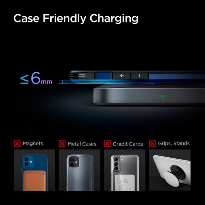 UTGATT - Spigen Powerarc Trådlös laddare 15W - Svart