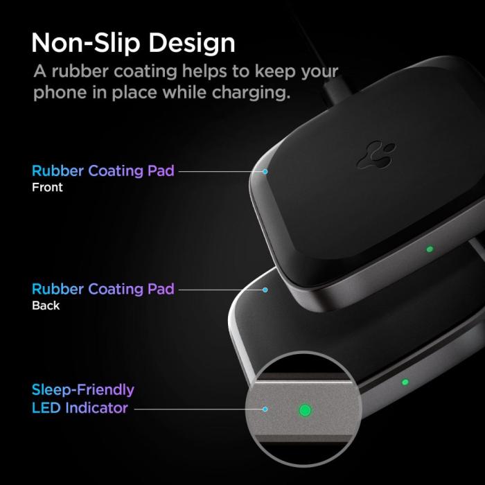 UTGATT - Spigen Powerarc Trådlös laddare 15W - Svart