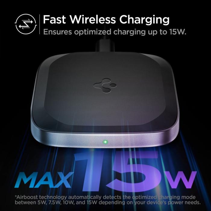 UTGATT - Spigen Powerarc Trådlös laddare 15W - Svart