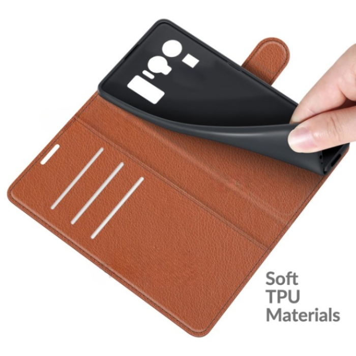 OEM - Xiaomi Mi 11 Ultra Plånboksfodral Folio Flip Kickstand - Brun