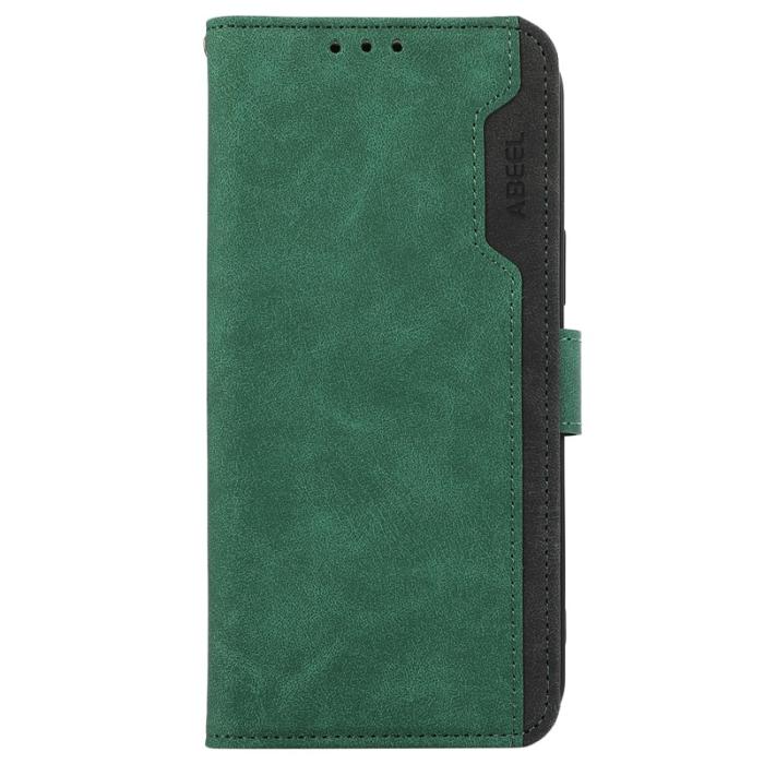 ABEEL - ABEEL OnePlus 13 Plånboksfodral Splicing Konstläder Flip Grön RFID-Skydd