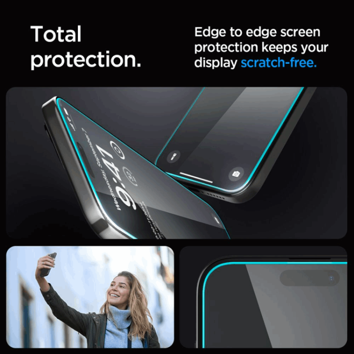 Spigen - [2-Pack] Spigen iPhone 15 Pro Härdat Glas Skärmskydd 'EZ' Fit