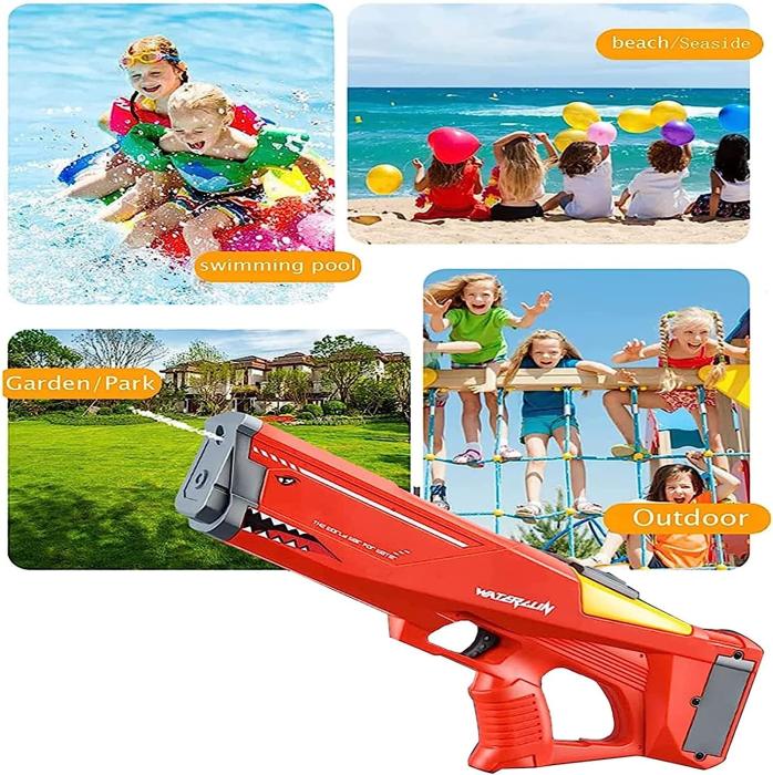 A-One Brand - 1500mah Kraftfulla Shark elektriska vattenpistoler - Röd