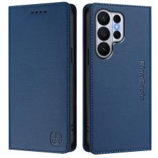 OEM - RINACASIS Samsung Galaxy S26 Ultra Pl&aring;nboksfodral Konstl&auml;der RFID Skydd - Bl&aring;