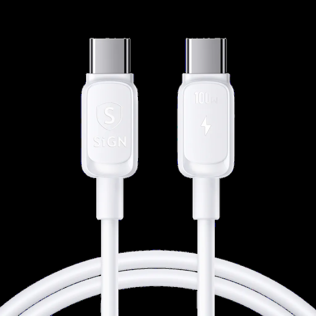 SiGN USB-C till USB-C Kabel 1.2m 100W - Vit | 3541 | AlltMobil
