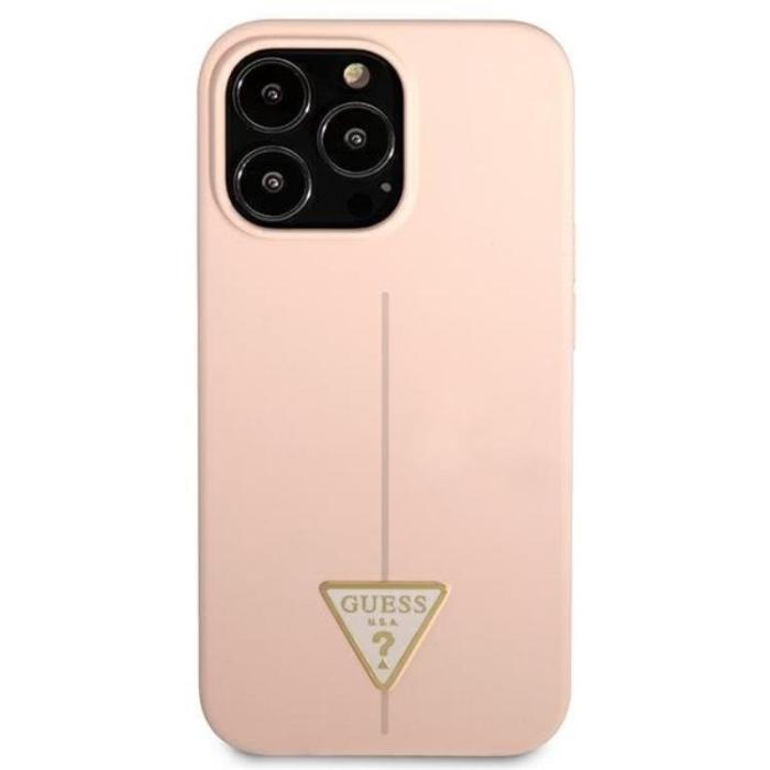 Guess - Guess iPhone 13 Pro Max Skal Silicone Triangle - Rosa