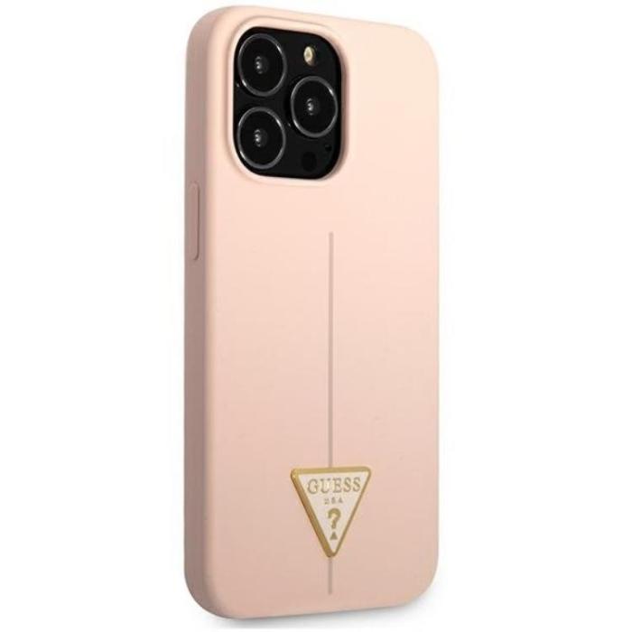 Guess - Guess iPhone 13 Pro Max Skal Silicone Triangle - Rosa