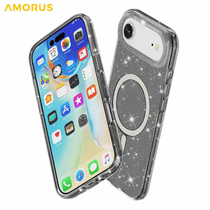 AMORUS - AMORUS iPhone Air Mobilskal Magsafe Glitter Powder PC + TPU