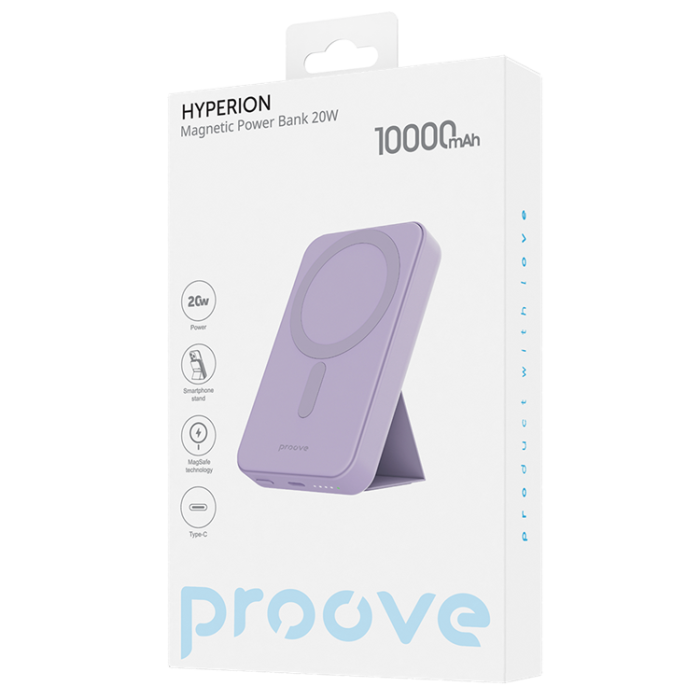 Proove - Proove Powerbank 10000mAh 20W MagSafe Trådlös Laddare - Lila
