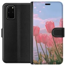 Gustaf - Pl&aring;nboksfodral till Samsung Galaxy S20+ med Rosa Tulpaner