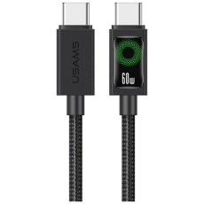 USAMS - USAMS USB-C till USB-C 60W Kabel 1.2m U92 - Svart