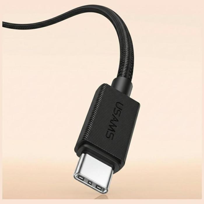 USAMS - USAMS USB-C till USB-C 60W Kabel 1.2m U92 - Svart