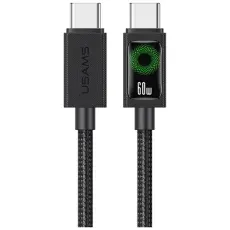 USAMS - USAMS USB-C till USB-C 60W Kabel 1.2m U92 - Svart