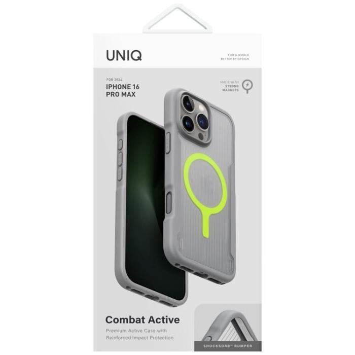 UNIQ - UNIQ iPhone 16 Pro Max Mobilskal MagSafe Combat Active - Grå