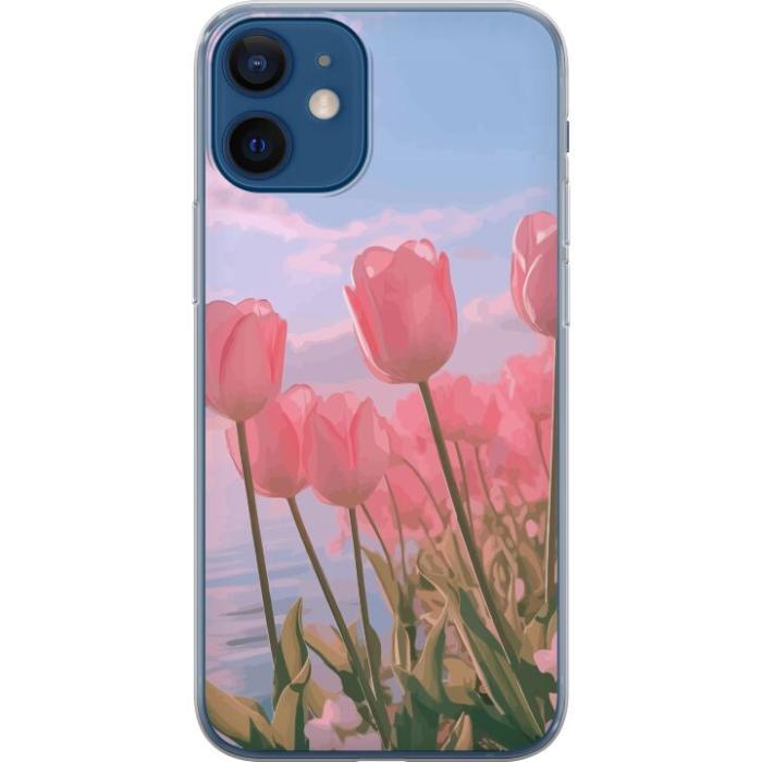 iSecrets - Mobilskal till Apple iPhone 12 mini med Rosa Tulpaner