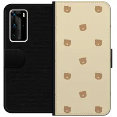 Gustaf - Pl&aring;nboksfodral till Huawei P40 Pro med Bj&ouml;rnm&ouml;nster
