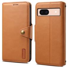 DENIOR - DENIOR Google Pixel 8a Pl&aring;nboksfodral Konstl&auml;der Kamelbrun