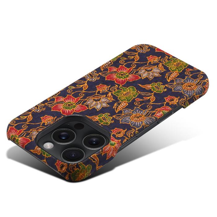 DENIOR - DENIOR iPhone 16 Pro Max Fodral Mönstertryckt KonstLäder + PC - Lila