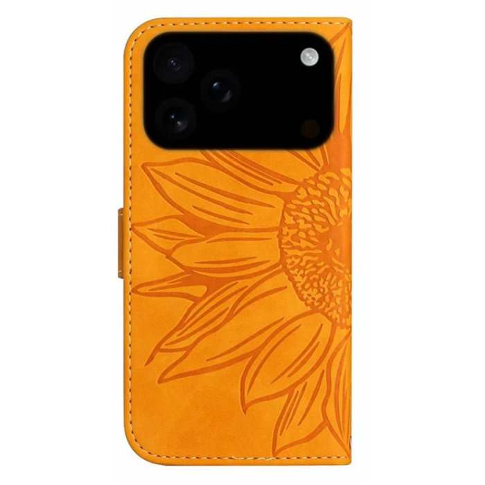 A-One Brand - iPhone 17 Pro Max Plånboksfodral Sunflower Imprint - Gul