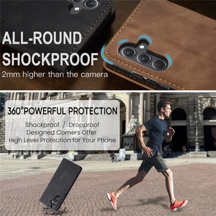 Caseme - CASEME Galaxy A56 5G Plånboksfodral 013 Series Läder - Svart
